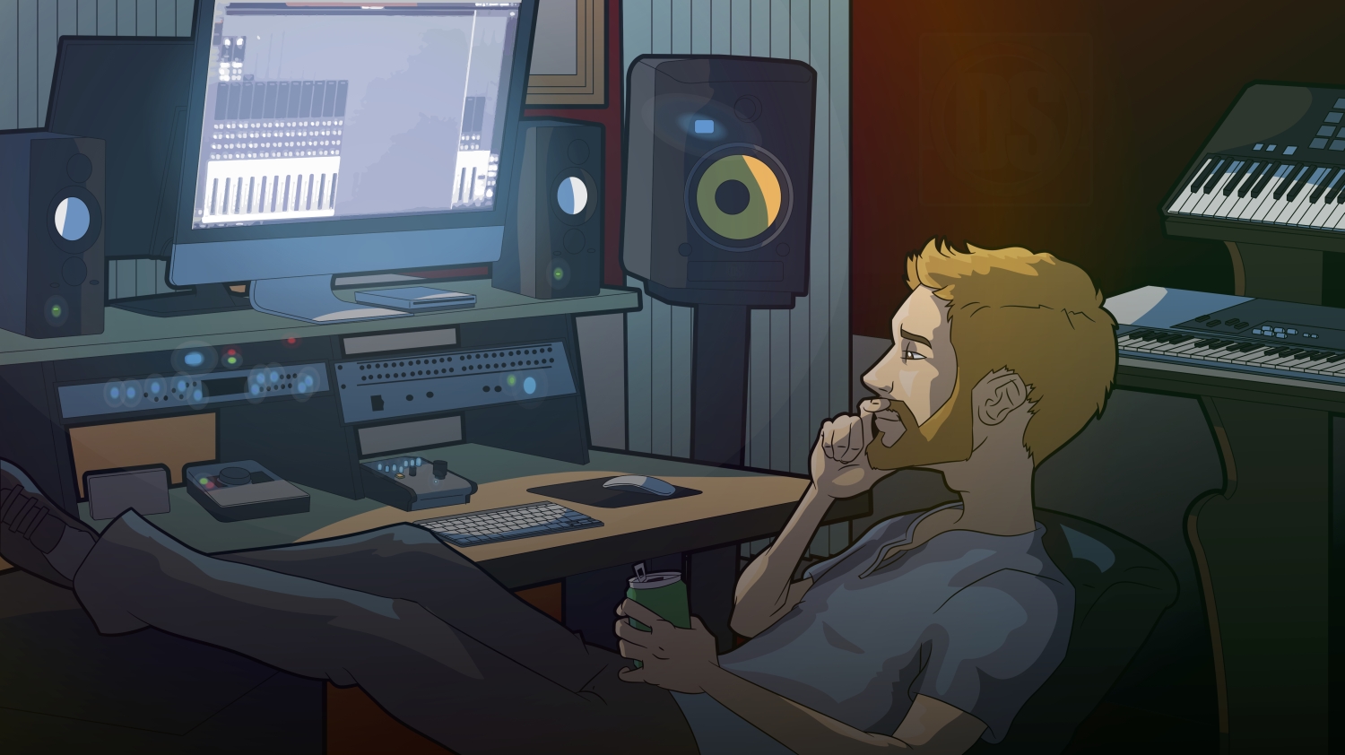 Roscoe Hanner DaSkeeT Cartoon Blast Off Album Cover roscoe hanner daskeet cartoon blast off album cover